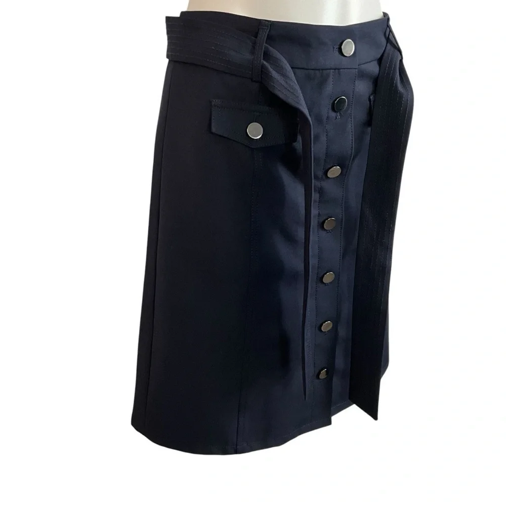 Talbots Bella Button A Line Navy‎ Blue Skirt